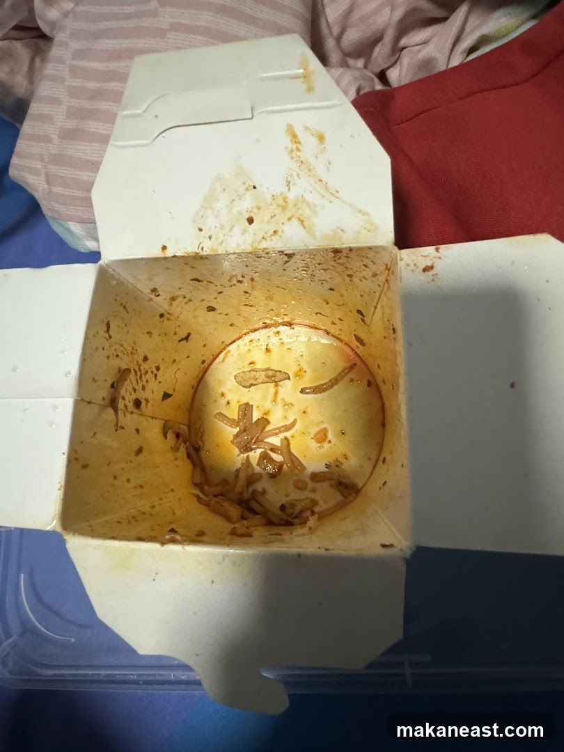 Empty takeout container