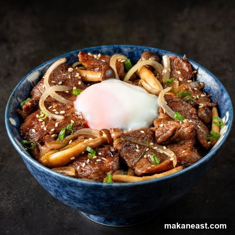 Beef and Mushroom Rice Bowl