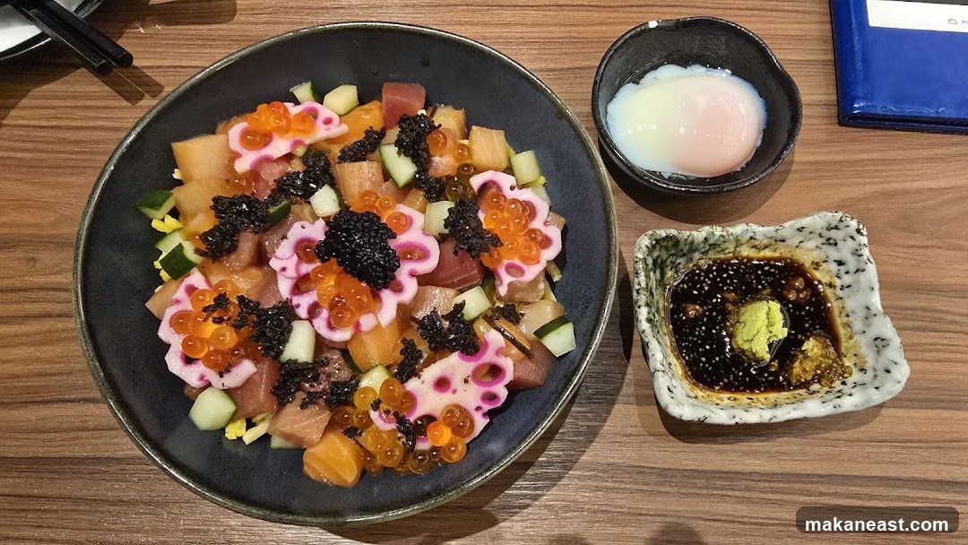 Chirashi Bowl with Ikura and Black Caviar