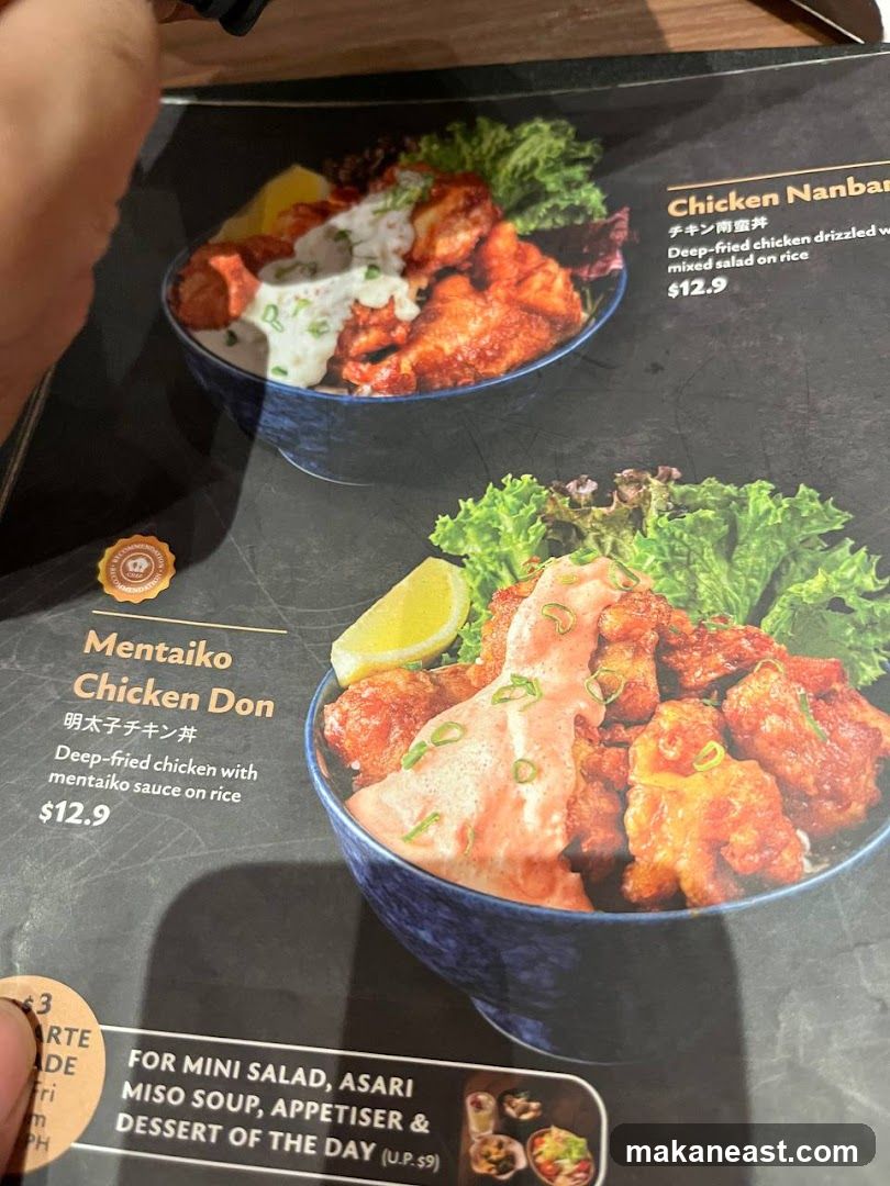 Chicken Nanban and Mentaiko Chicken Don