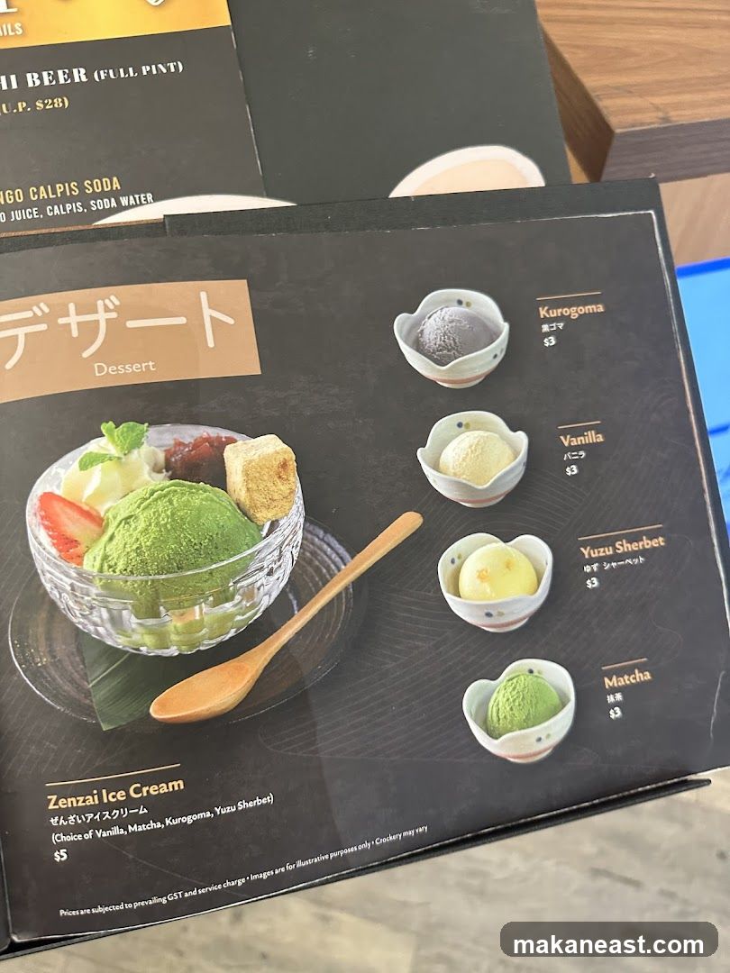Dessert Menu
