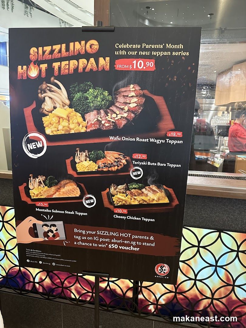 Sizzling Hot Teppan Menu