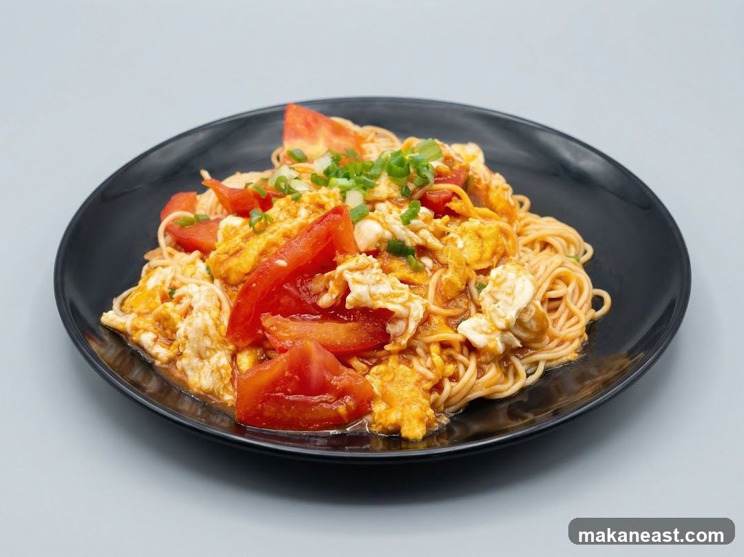 Noodles with Tomatoes and Scrambled Eggs