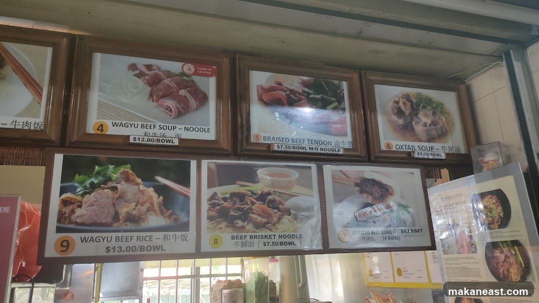 Menu with Beef Dishes