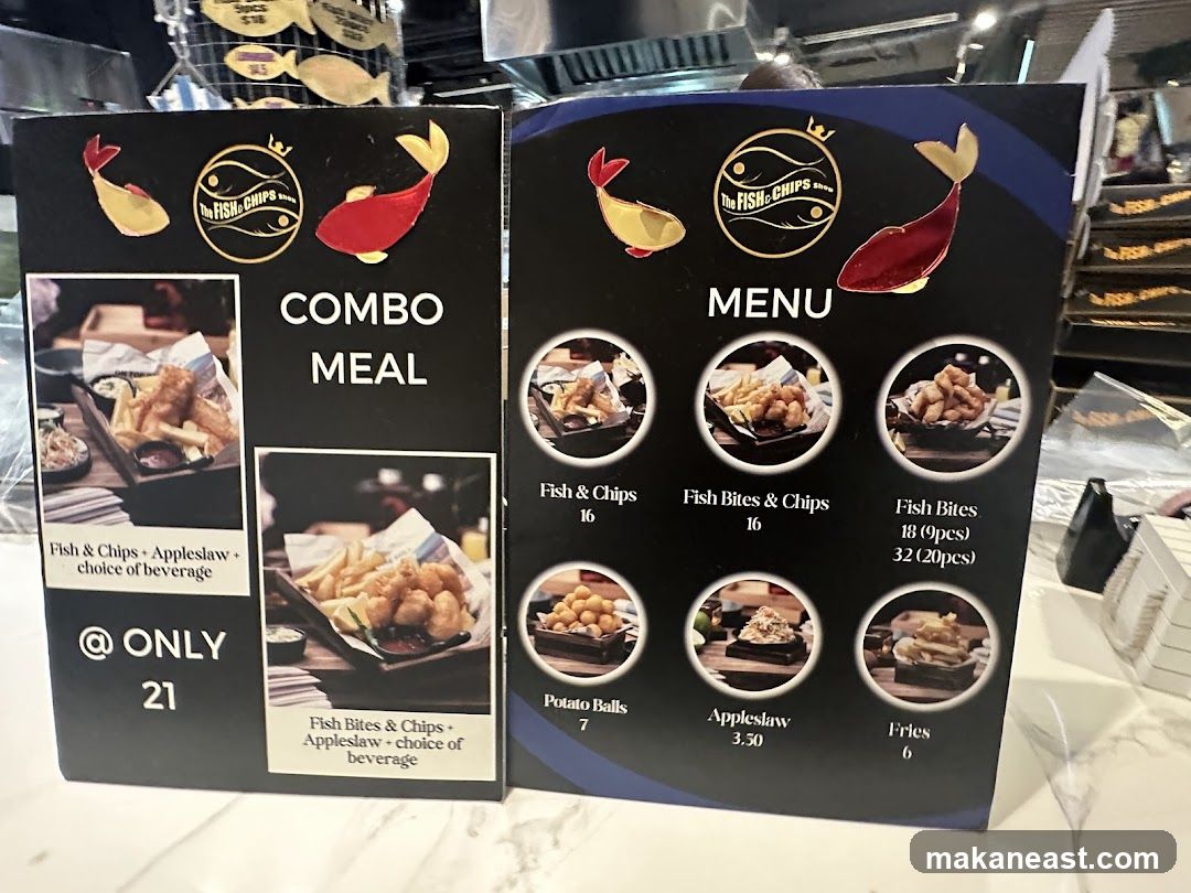 The Fish & Chips Show Menu