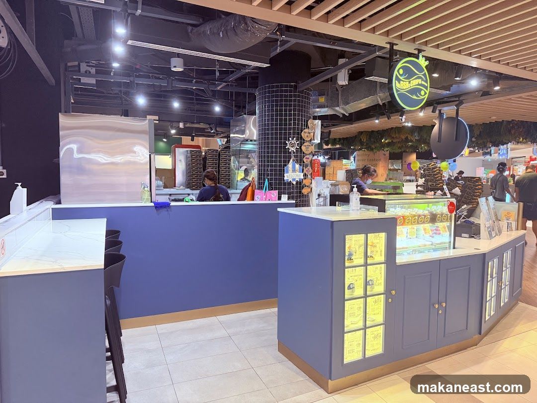 Food stall with display counter