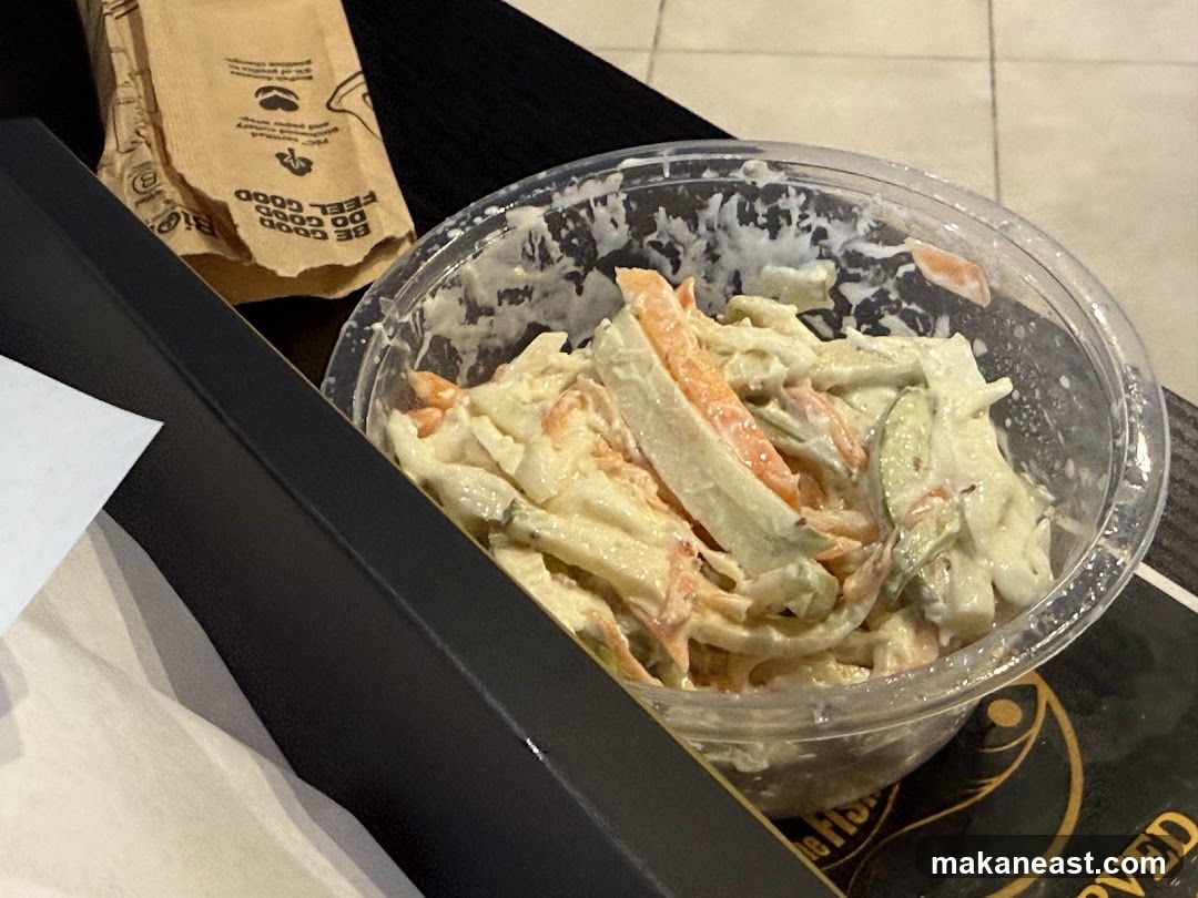 Coleslaw in a plastic container