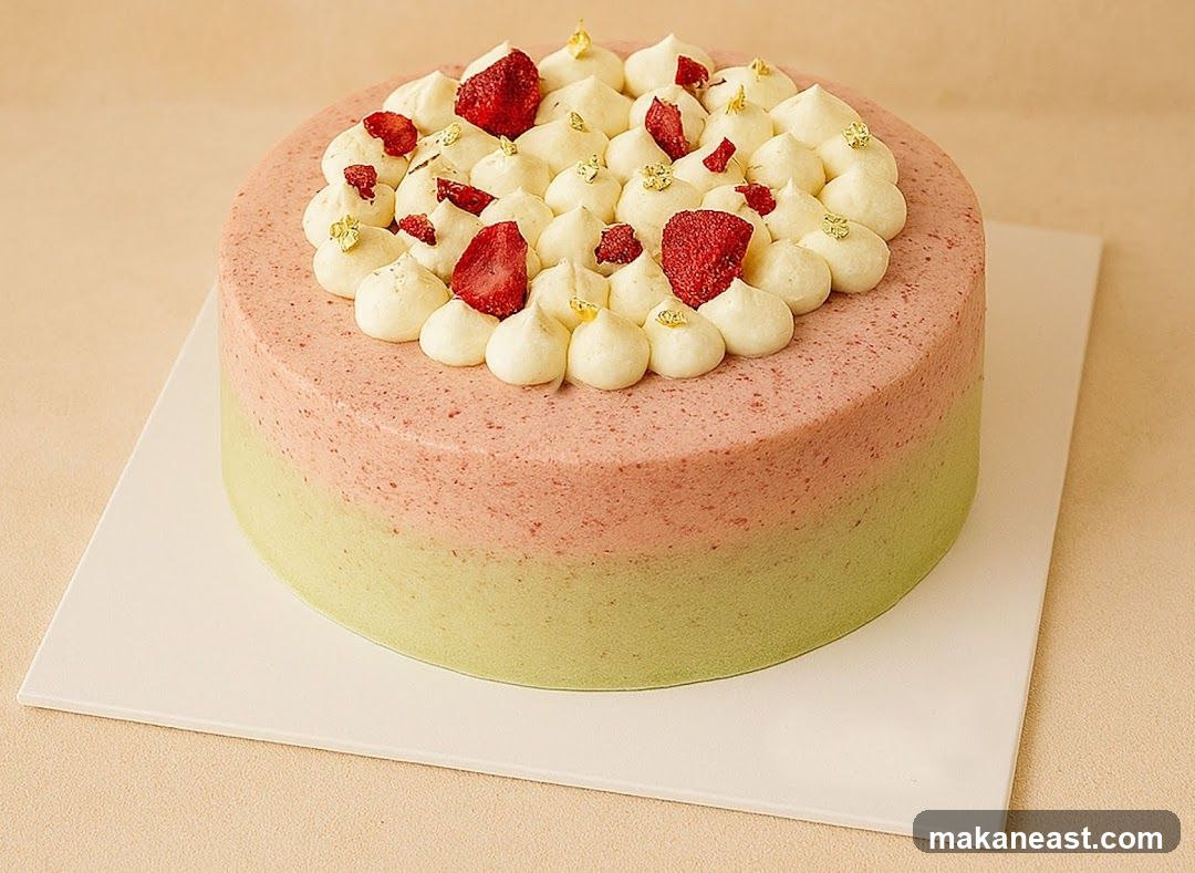 Strawberry and Matcha Mousse Cake