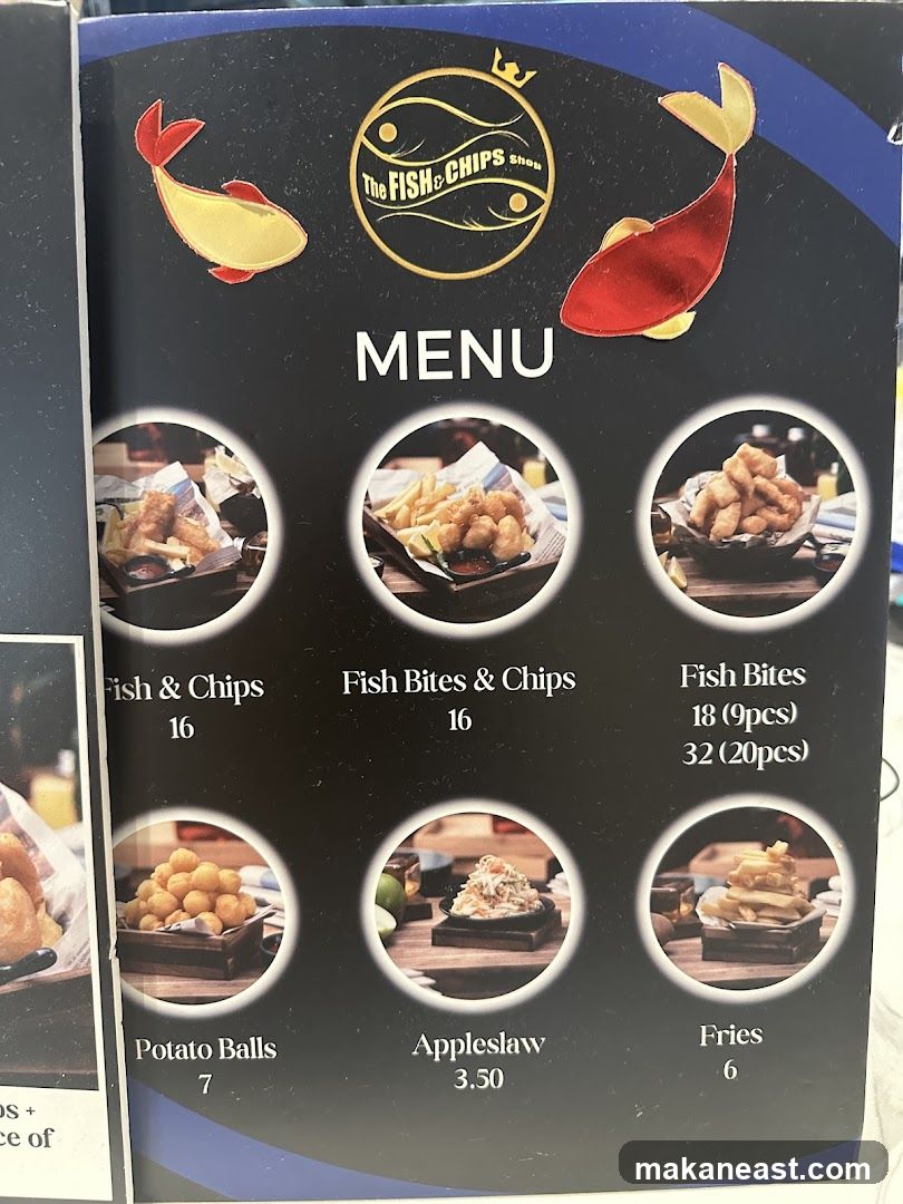 The Fish & Chips Show Menu