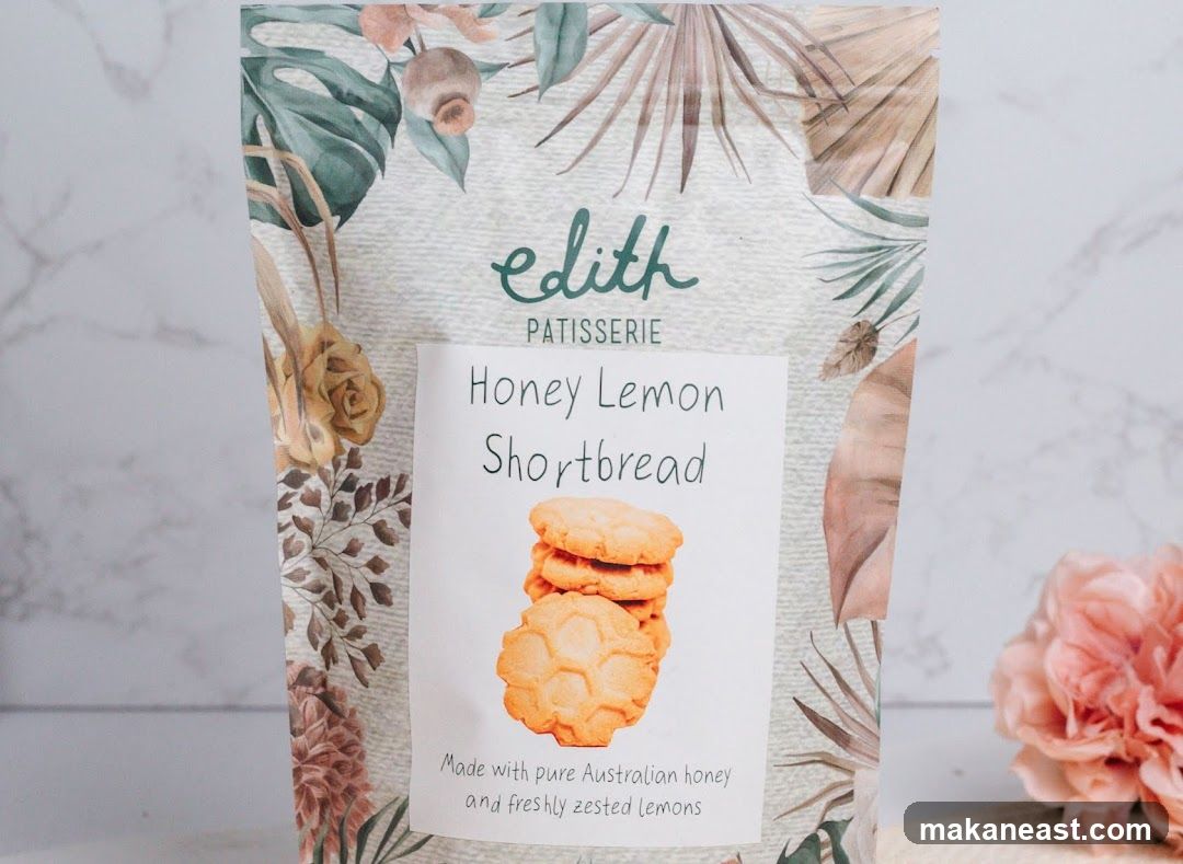 Edith Patisserie Honey Lemon Shortbread Packaging