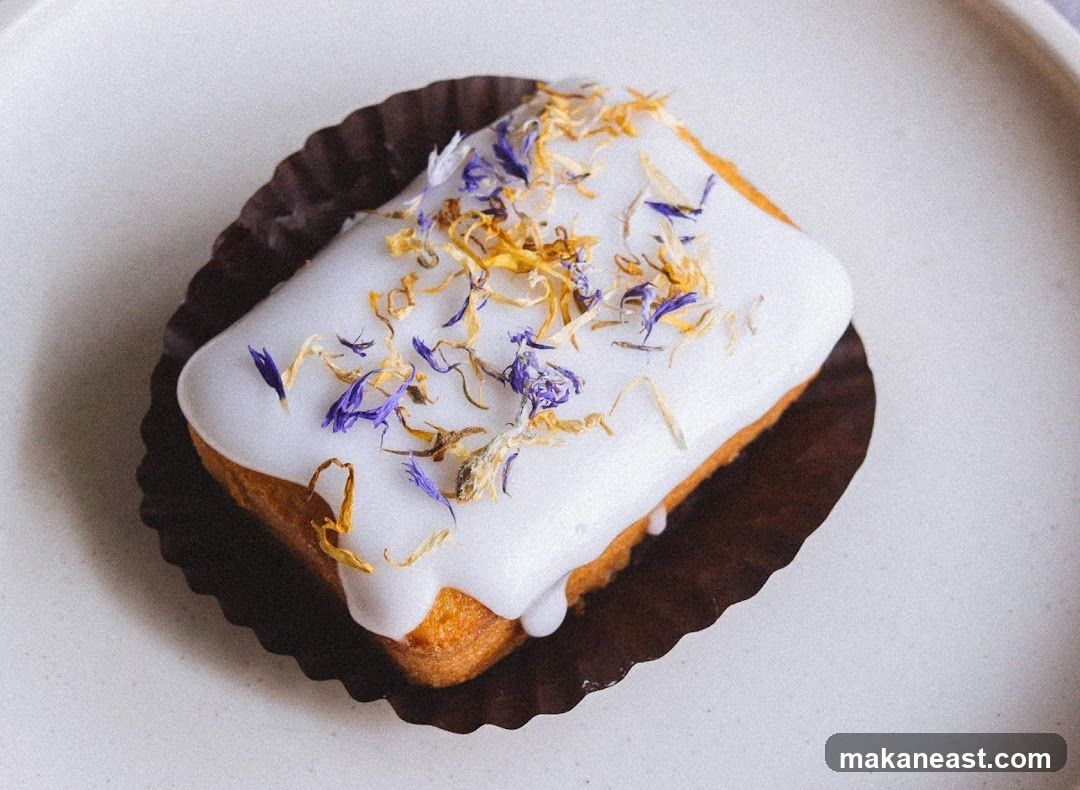 Iced Cake with Edible Flowers