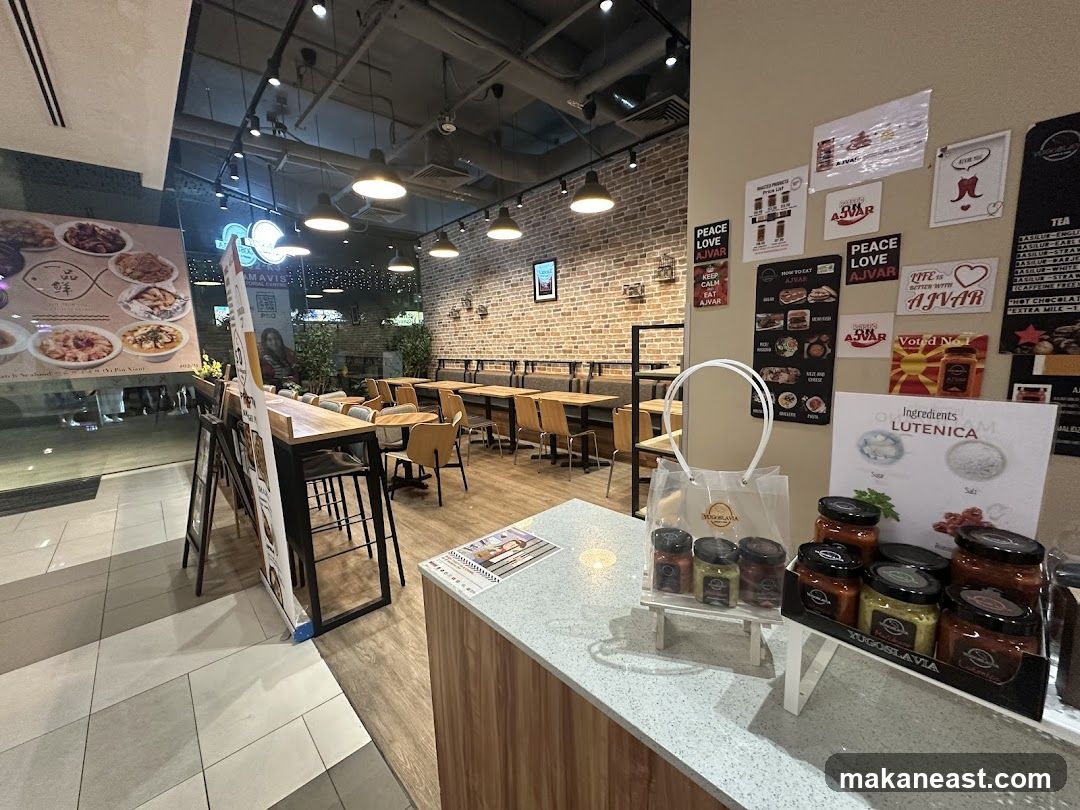 Restaurant Interior with Food Display