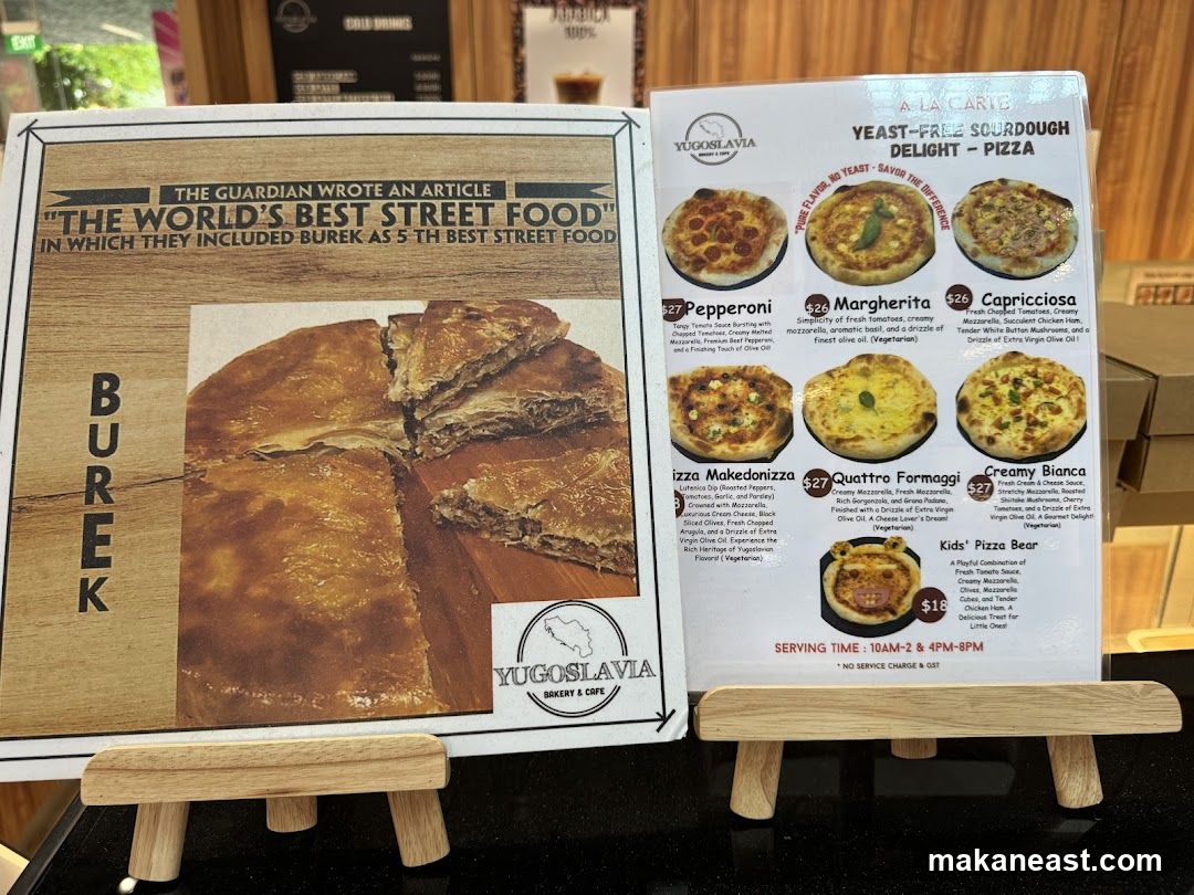 Yugoslavia Bakery & Cafe Menu
