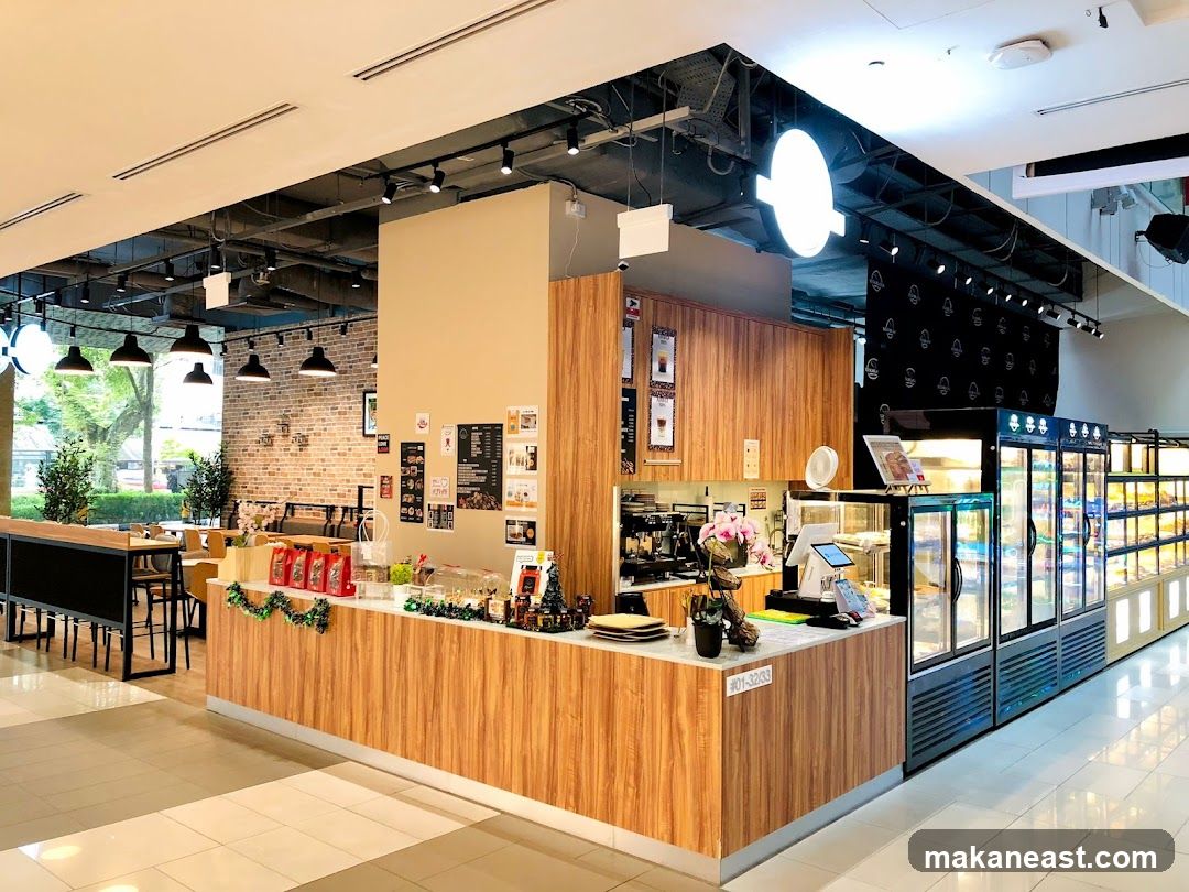 Cafe Interior with Display Refrigerators