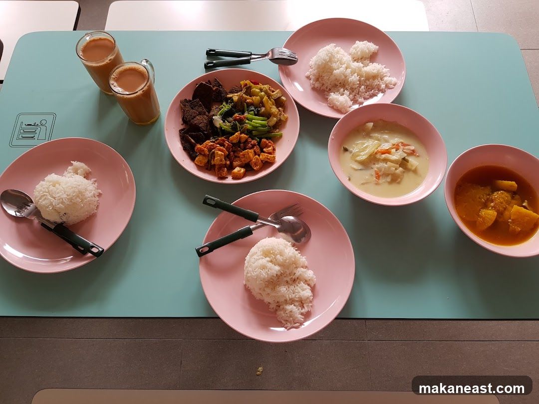 Table with food and drinks