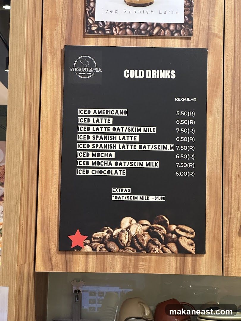 Cold Drinks Menu