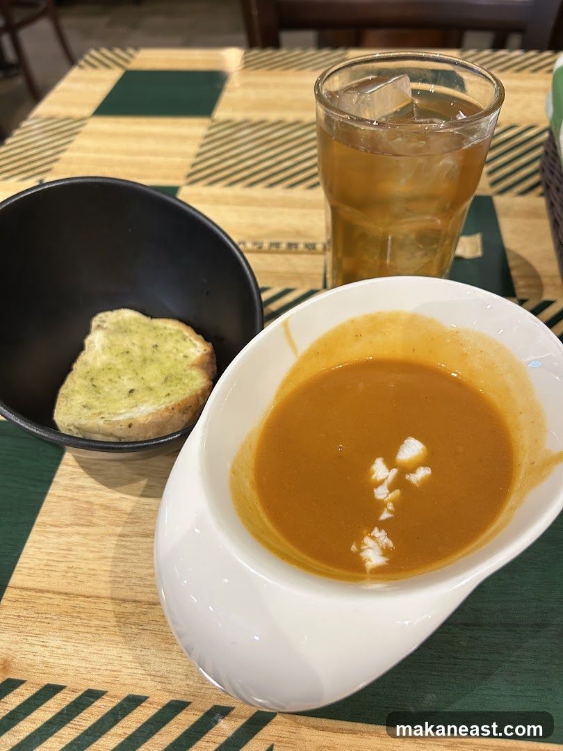 Soup and Garlic Bread