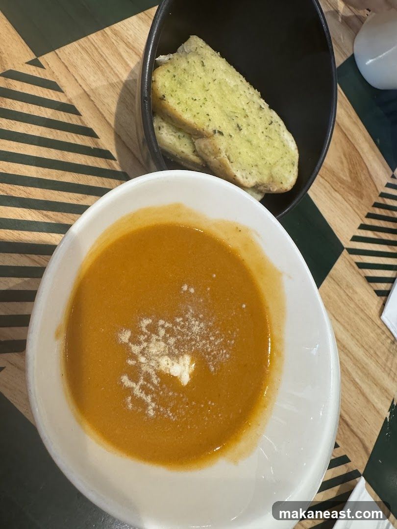 Soup and Garlic Bread