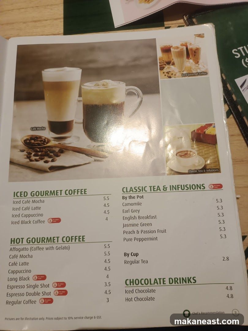 Gourmet Coffee, Tea & Chocolate Drinks Menu