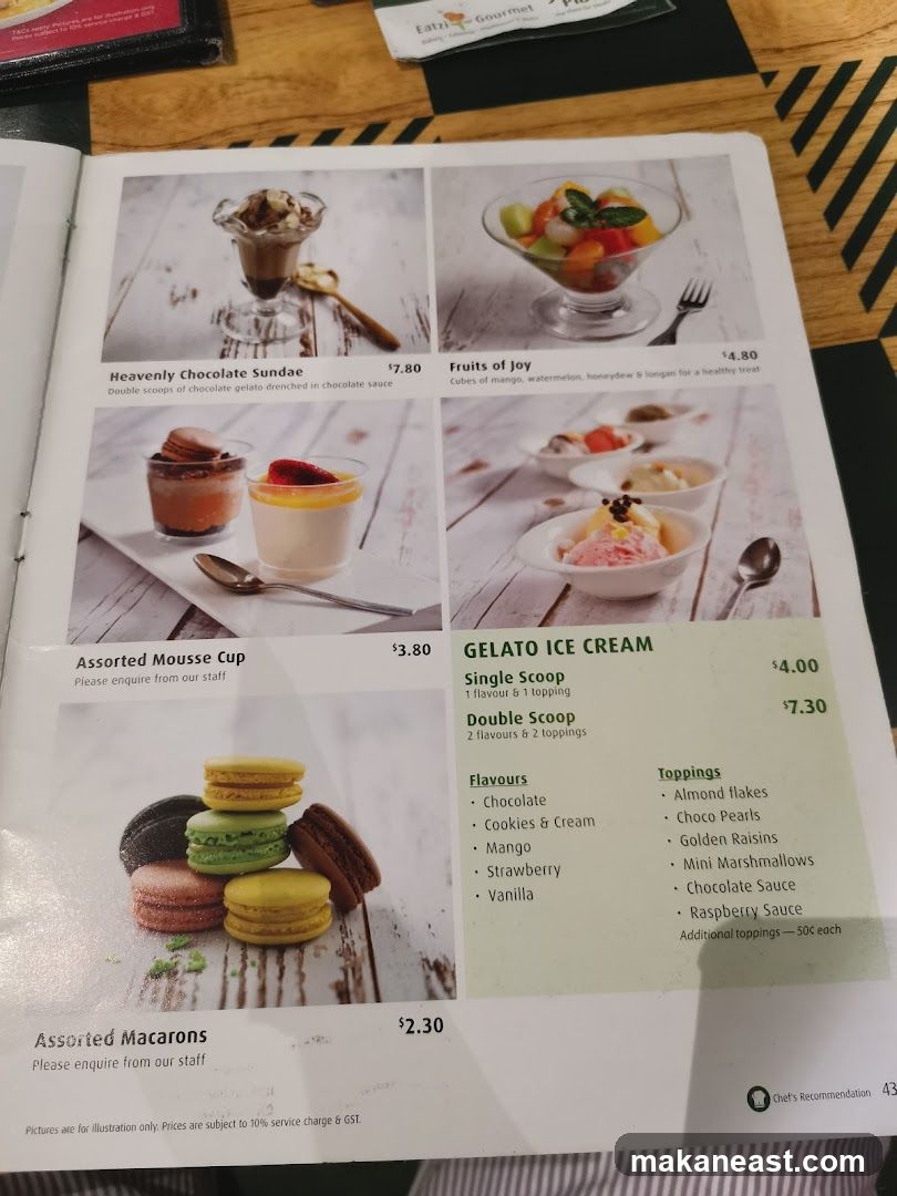 Desserts Menu