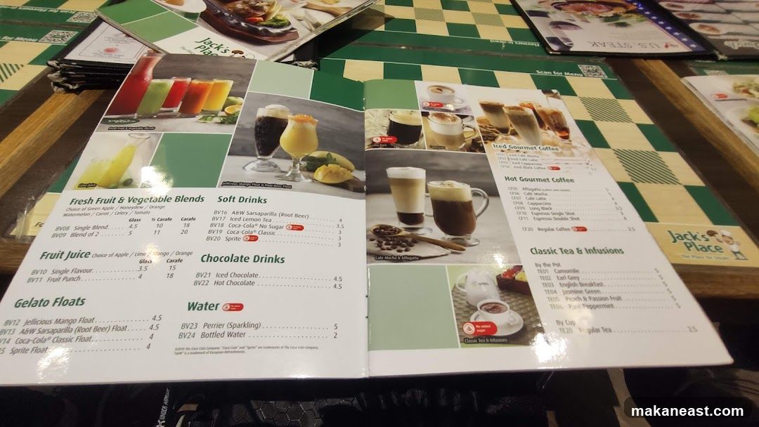 Jack's Place Menu