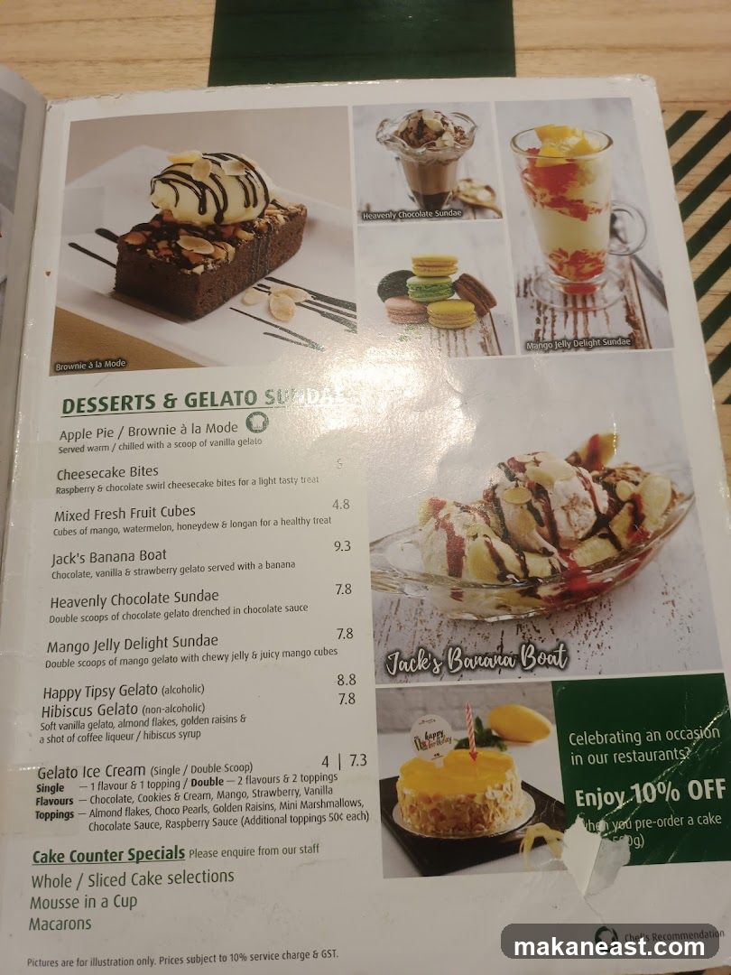 Desserts & Gelato Sundaes