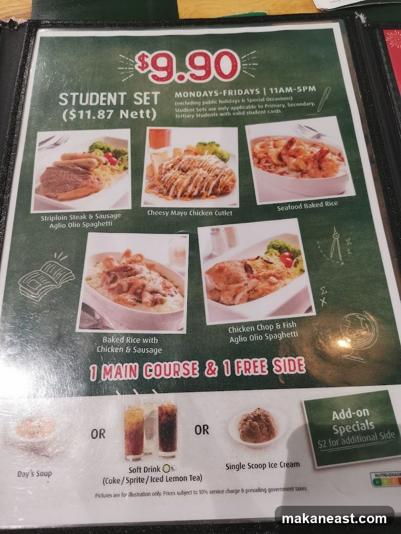 Student Set Menu