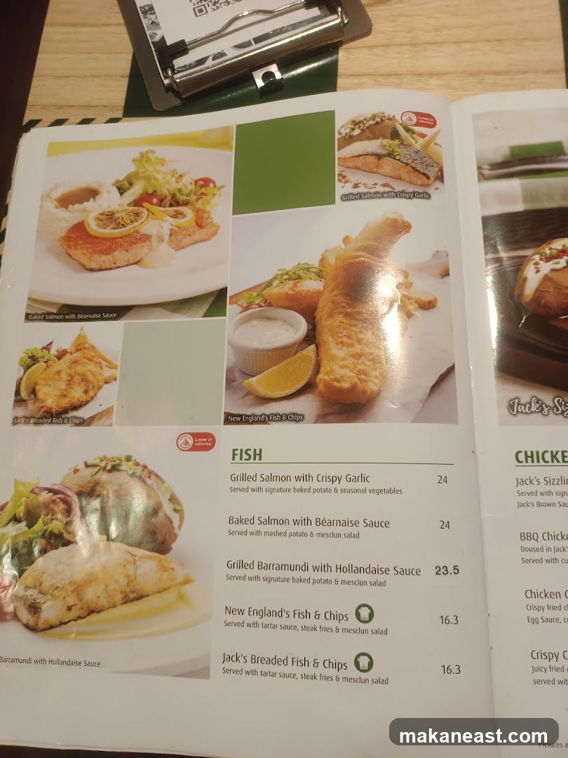 Fish and Chicken Menu