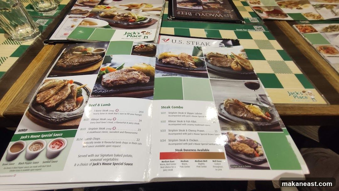 Jack's Place Menu