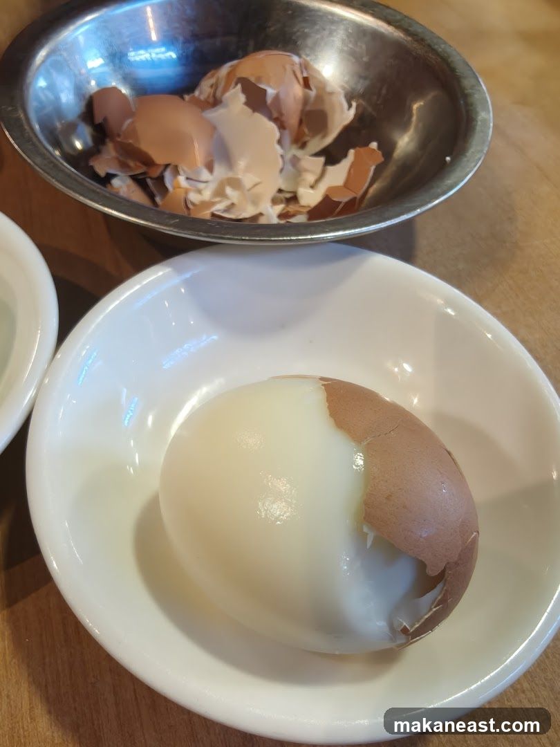 Partially Peeled Hard-Boiled Egg