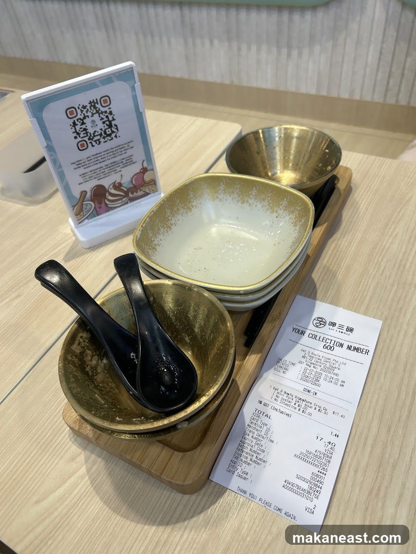 Receipt and Table Setting