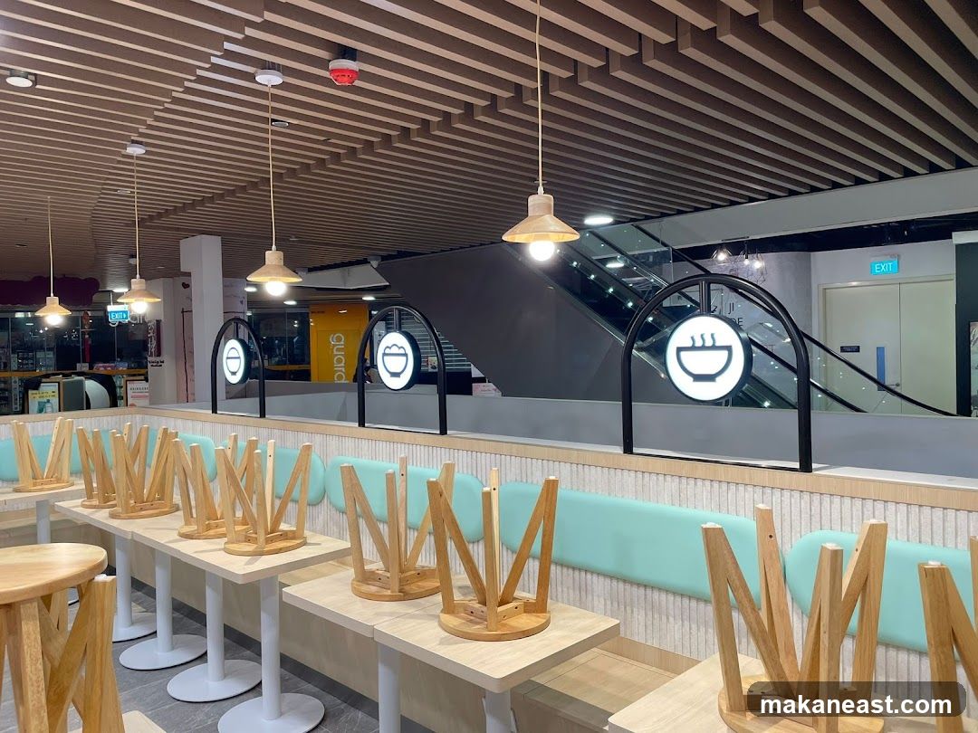 Restaurant Interior with Upside-Down Chairs