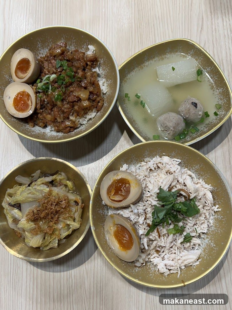 Four Bowls of Food