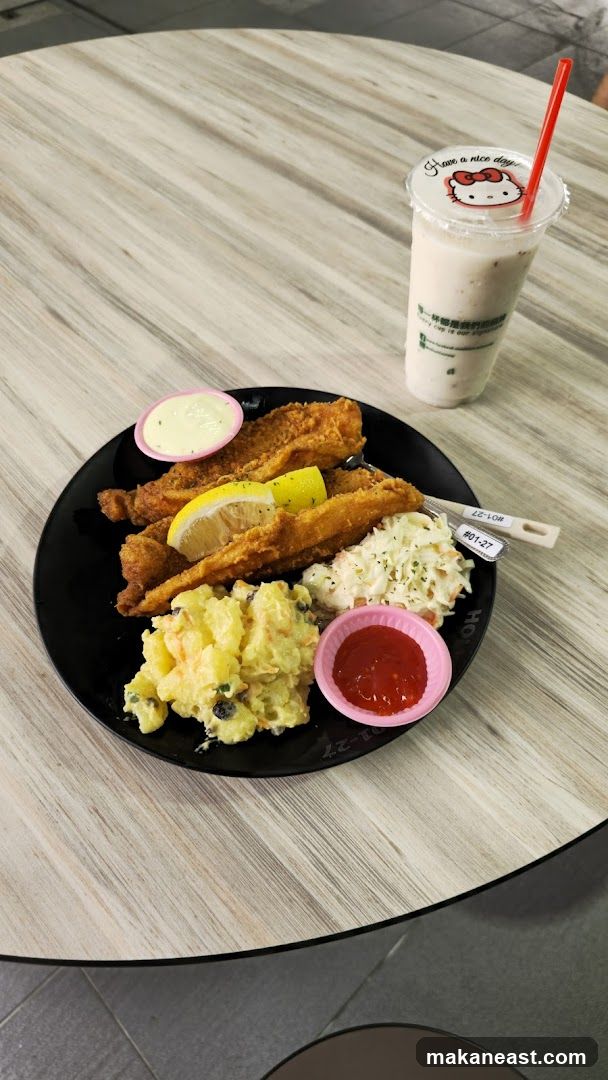Fish and Chips with Sides and Drink