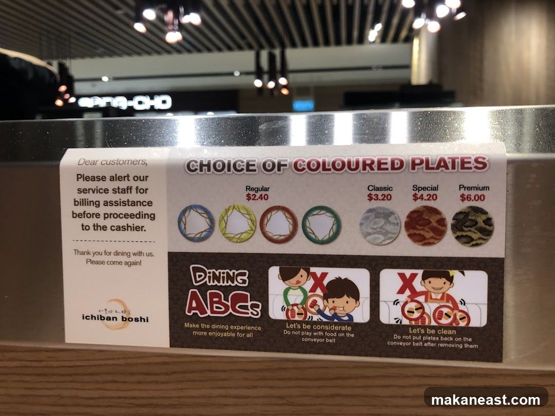 Ichiban Boshi Colored Plates Menu