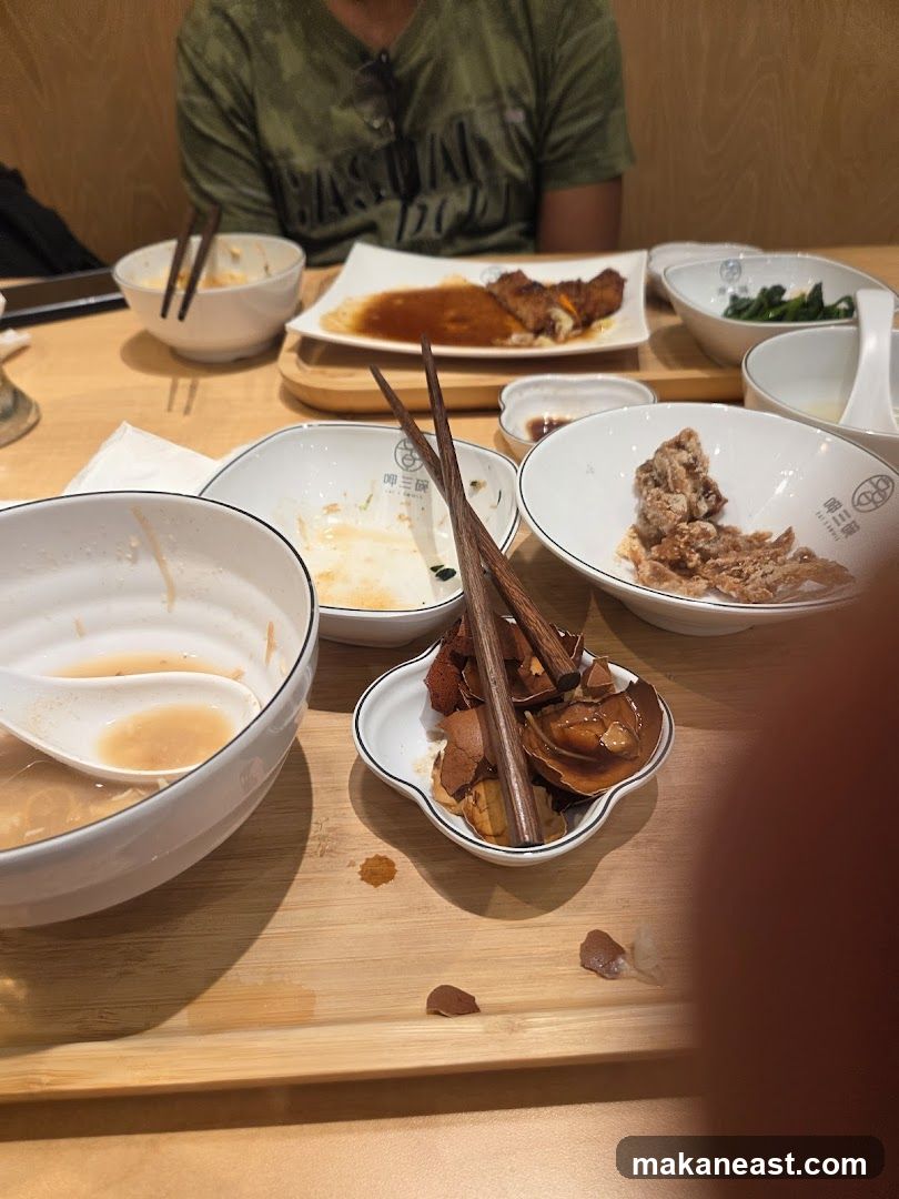 Table with leftover food