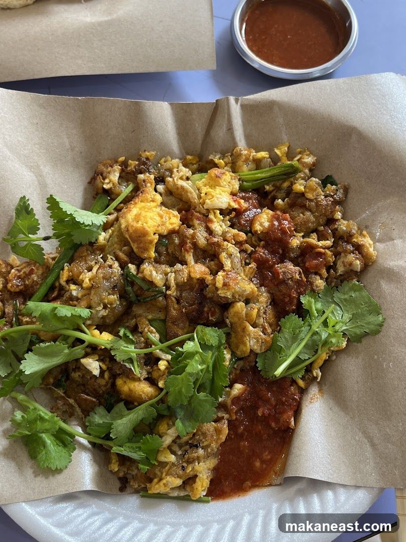 Oyster Omelette with Chili Sauce