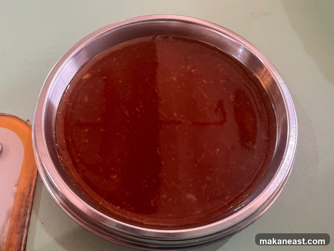 Sauce in a Metal Bowl