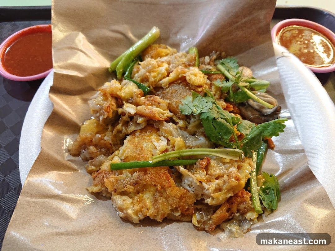 Oyster Omelette with Chili Sauce