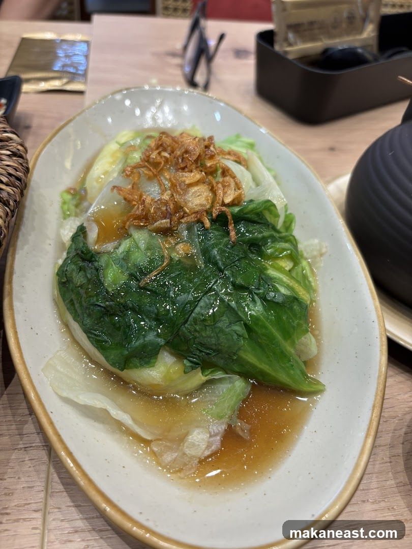Braised Lettuce with Fried Shallots