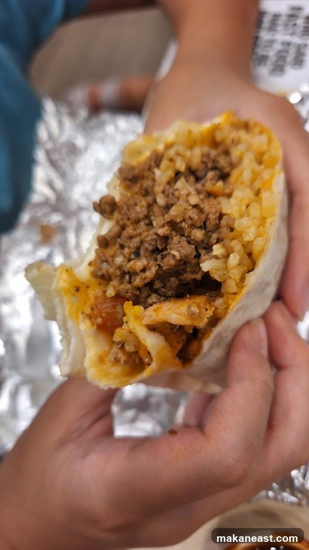 Close-up of a burrito