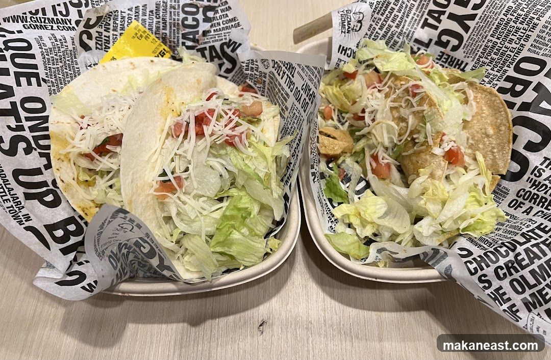 Two tacos and a salad