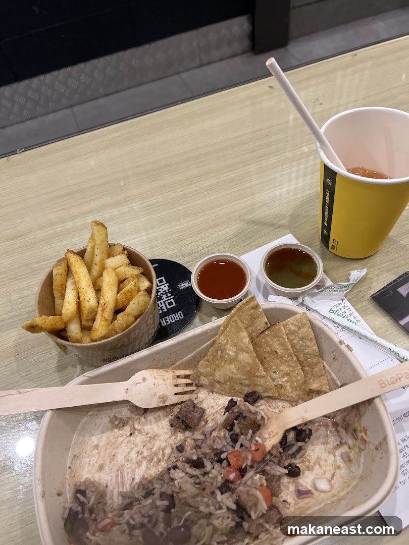 Meal with Fries and Dips