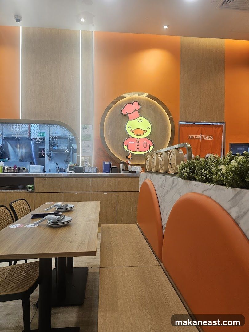 Restaurant Interior with Duck Mascot