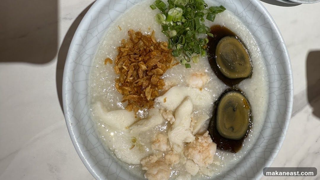 Congee with Century Eggs and Shrimp