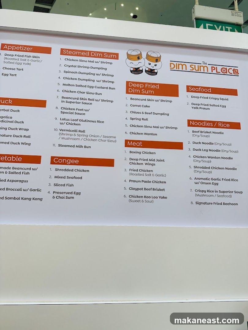 The Dim Sum Place Menu