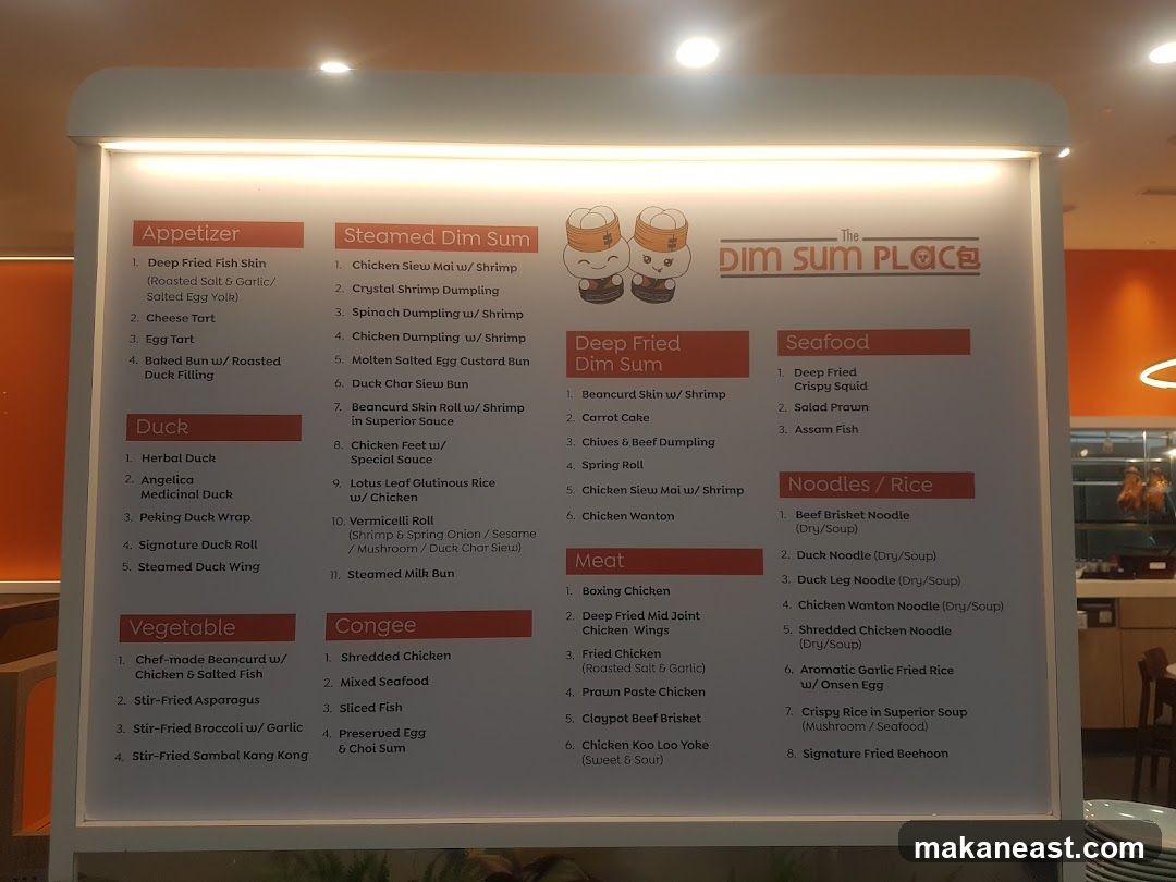 The Dim Sum Place Menu