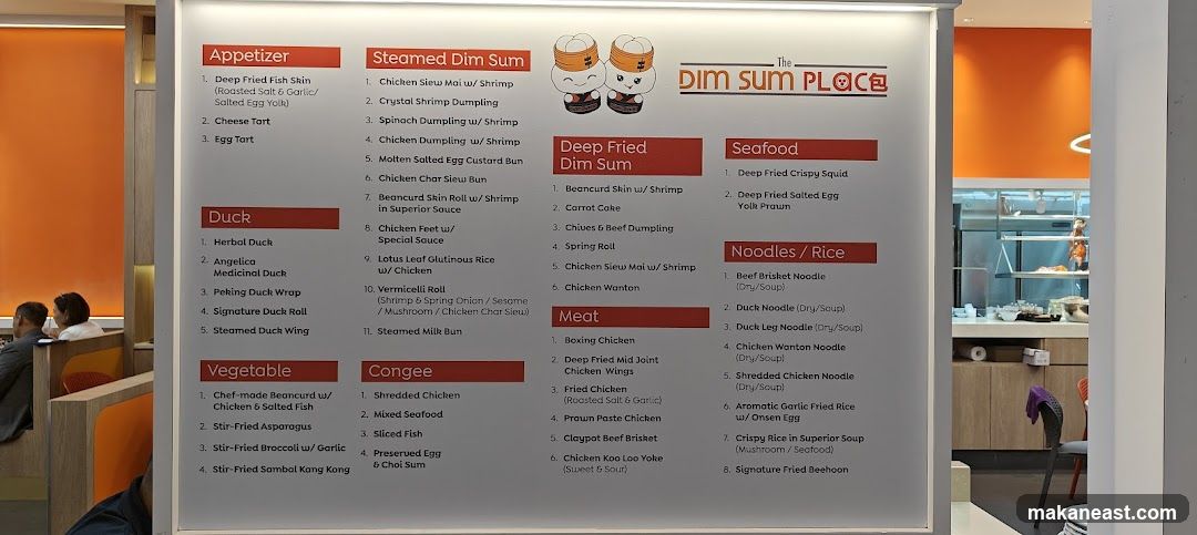 The Dim Sum Place Menu