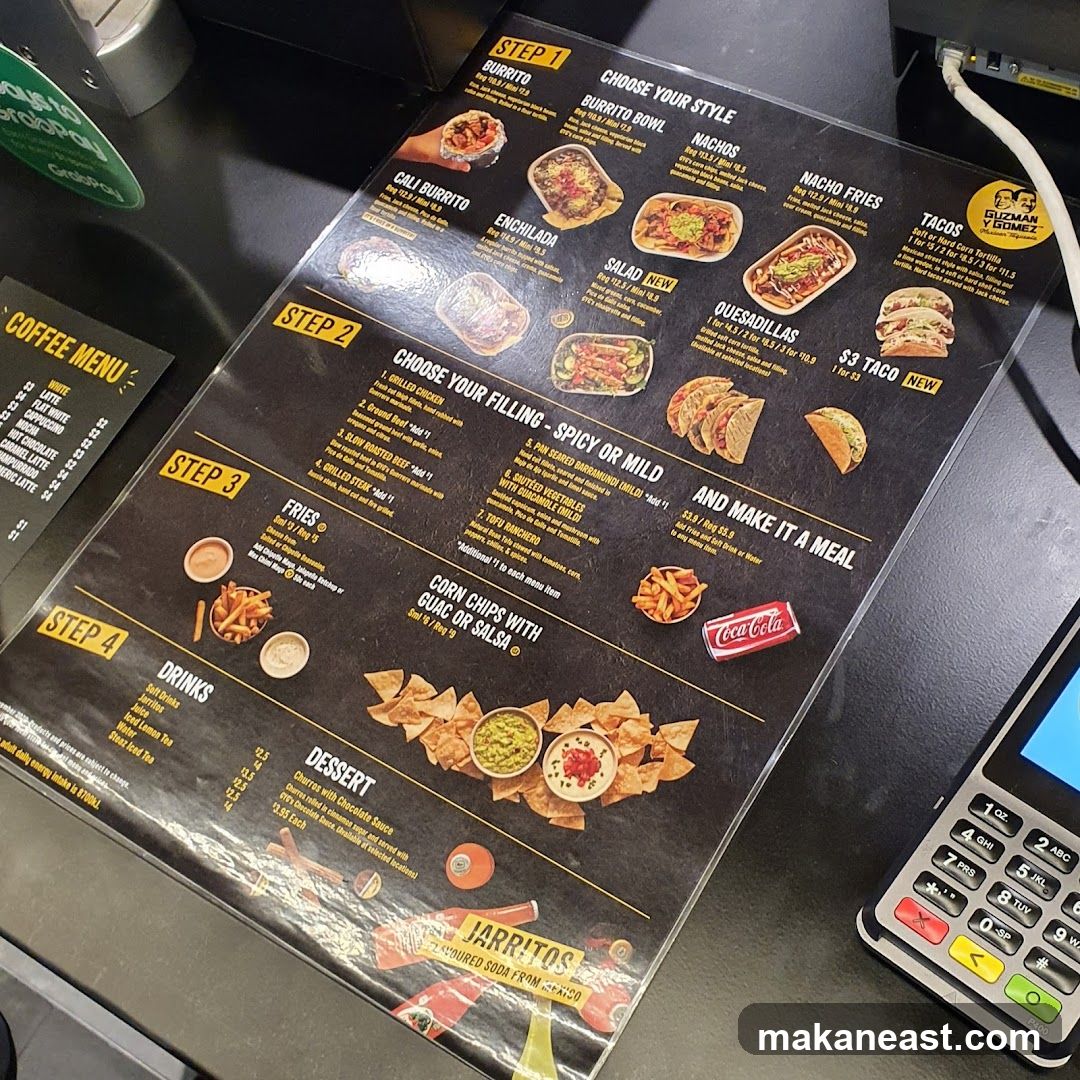 Guzman y Gomez Menu