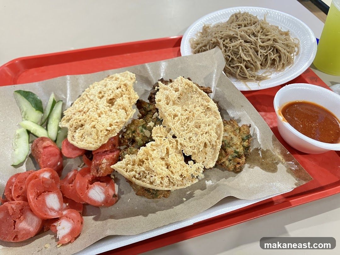 Food Platter with Noodles and Sauce